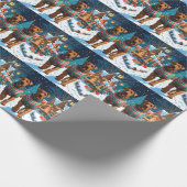 Airedale Dogs Christmas Snow Holiday ラッピングペーパー (角)