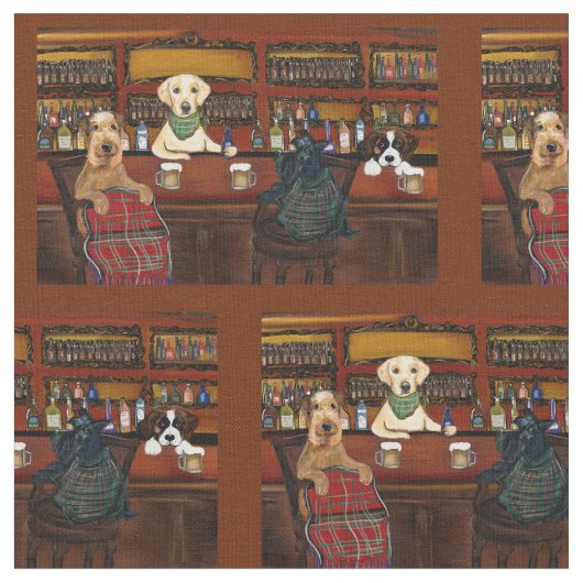 Airedale & Friends ファブリック (クローズアップ)