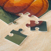 Airedale in紅葉感謝祭アート ジグソーパズル (側面)