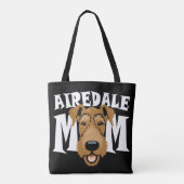 Airedale Mom Cute Airedale Terrier Dog Lover Gives トートバッグ (裏面)