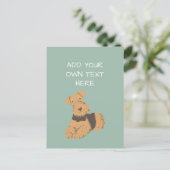 Airedale Terier パーソナライズされた Dog Name Postcard ポストカード (スタンド正面)
