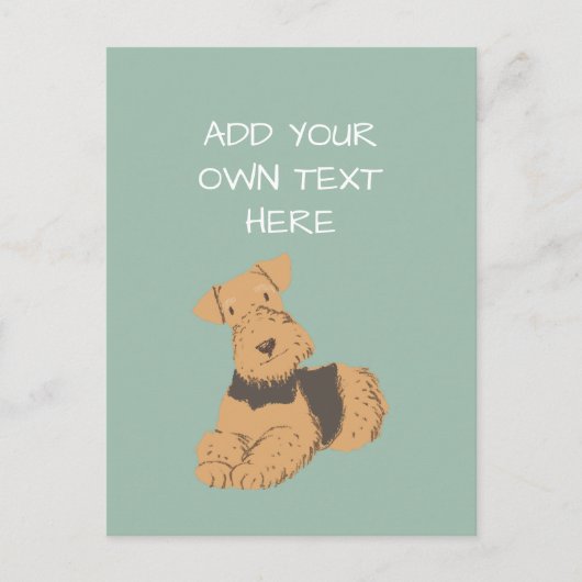 Airedale Terier パーソナライズされた Dog Name Postcard ポストカード (正面)