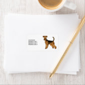 Airedale Terrierかわいい漫画の犬とカスタム文字 ラベル (インサイチュ)