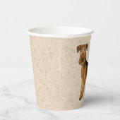 Airedale Terrierかわいい漫画の犬On Beige 紙コップ (右)