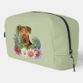 Airedale Terrierと夏カラフルの花が緑 ドップキット (右コーナー)