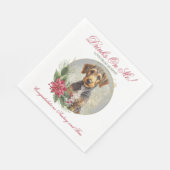 Airedale Terrierの結婚ナプキンと犬の写真 スタンダードランチョンナプキン (角)