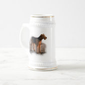 Airedale Terrierアートギフト ビールジョッキ (正面左)
