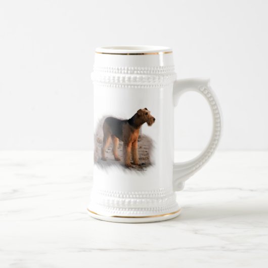 Airedale Terrierアートギフト ビールジョッキ (右)