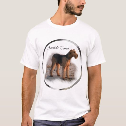 Airedale Terrierアートギフト Tシャツ (正面)