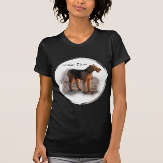 Airedale Terrierアートギフト Tシャツ (正面)