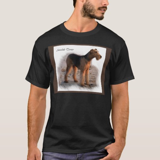 Airedale Terrierアートギフト Tシャツ (正面)