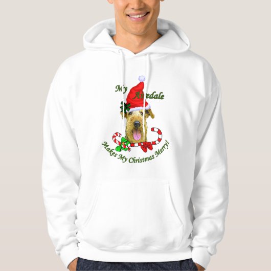 Airedale Terrierクリスマスギフト パーカ (正面)