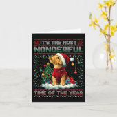 Airedale Terrierクリスマスツリー装飾ドッグロー カード (黄色い花)