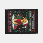 Airedale Terrierクリスマスツリー装飾ドッグロー フリースブランケット (正面(横))