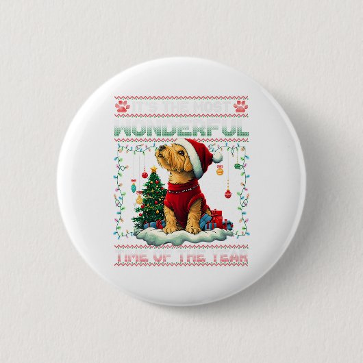 Airedale Terrierクリスマスツリー装飾ドッグロー 缶バッジ (正面)