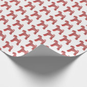 Airedale Terrierクリスマスドッグシルエットホワイト ラッピングペーパー (角)