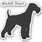 Airedale Terrierシルエットドッグブリードビニール シール (正面)