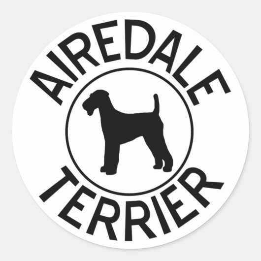 Airedale Terrierステッカー ラウンドシール (正面)