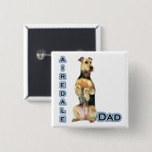 Airedale Terrierパパ4 – ボタン 缶バッジ (正面&裏面)
