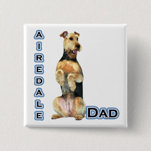 Airedale Terrierパパ4 – ボタン 缶バッジ (正面)