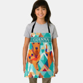 Airedale Terrier幾何学的パタカラフルーン エプロン (インサイチュ)