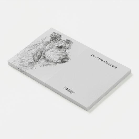 Airedale Terrier抽象芸術アートドッグ名 ポストイット (アングル)