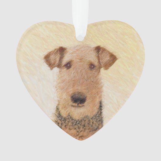 Airedale Terrier 絵画's – かわいいオリジナルアート オーナメント (正面)