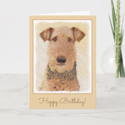 Airedale Terrier 絵画's – かわいいオリジナルアート カード (正面)