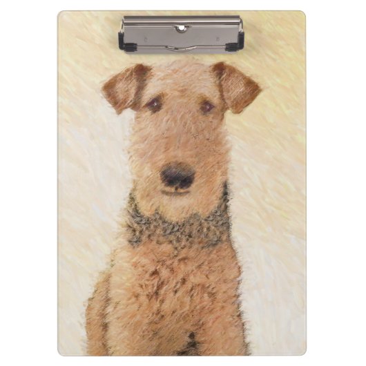 Airedale Terrier 絵画's – かわいいオリジナルアート クリップボード (正面)
