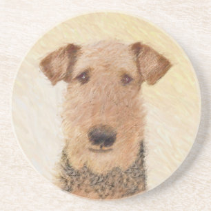 Airedale Terrier 絵画's – かわいいオリジナルアート コースター