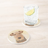 Airedale Terrier 絵画's – かわいいオリジナルアート コースター (側面)