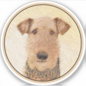 Airedale Terrier 絵画's – かわいいオリジナルアート シール (正面)
