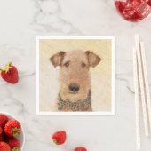 Airedale Terrier 絵画's – かわいいオリジナルアート スタンダードカクテルナプキン (インサイチュ)