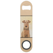 Airedale Terrier 絵画's – かわいいオリジナルアート スピード栓抜き (正面)