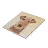 Airedale Terrier 絵画's – かわいいオリジナルアート タイル (側面)