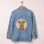 Airedale Terrier 絵画's – かわいいオリジナルアート デニムジャケット (ハンガー)