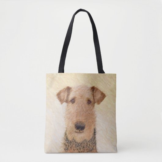 Airedale Terrier 絵画's – かわいいオリジナルアート トートバッグ (正面)