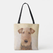 Airedale Terrier 絵画's – かわいいオリジナルアート トートバッグ (裏面)