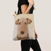 Airedale Terrier 絵画's – かわいいオリジナルアート トートバッグ (クローズアップ)