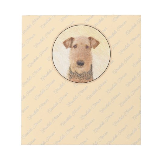 Airedale Terrier 絵画's – かわいいオリジナルアート ノートパッド (正面)