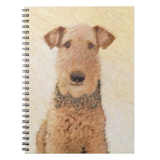 Airedale Terrier 絵画's – かわいいオリジナルアート ノートブック (正面)
