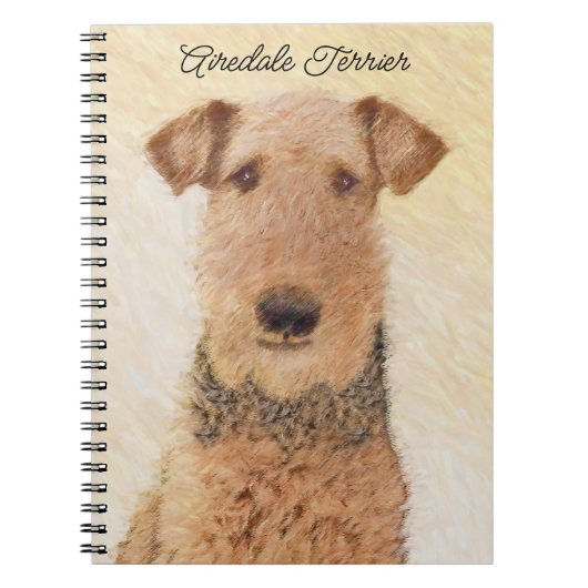 Airedale Terrier 絵画's – かわいいオリジナルアート ノートブック (正面)