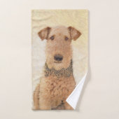 Airedale Terrier 絵画's – かわいいオリジナルアート バスタオルセット (ハンドタオル)