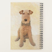 Airedale Terrier 絵画's – かわいいオリジナルアート プランナー手帳 (裏面)