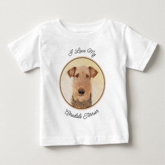 Airedale Terrier 絵画's – かわいいオリジナルアート ベビーTシャツ (正面)
