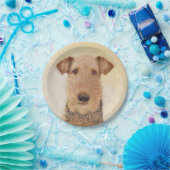 Airedale Terrier 絵画's – かわいいオリジナルアート ペーパープレート (パーティー)