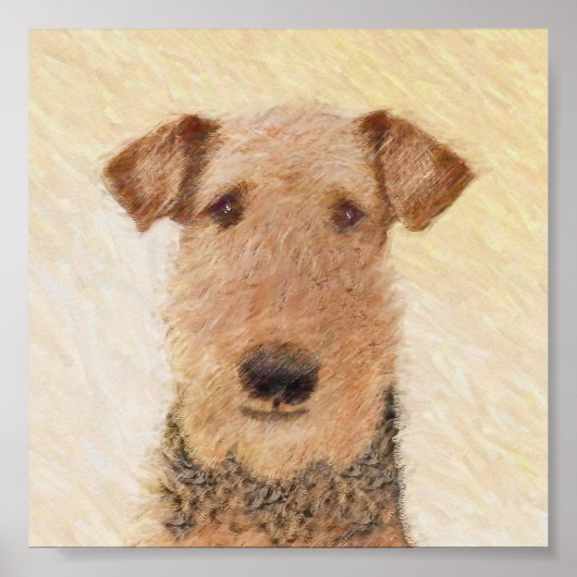 Airedale Terrier 絵画's – かわいいオリジナルアート ポスター (正面)