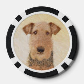 Airedale Terrier 絵画's – かわいいオリジナルアート ポーカーチップ (裏面)