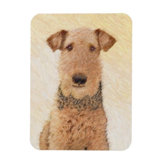 Airedale Terrier 絵画's – かわいいオリジナルアート マグネット (縦)