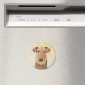 Airedale Terrier 絵画's – かわいいオリジナルアート マグネット (インサイチュ (食洗機))